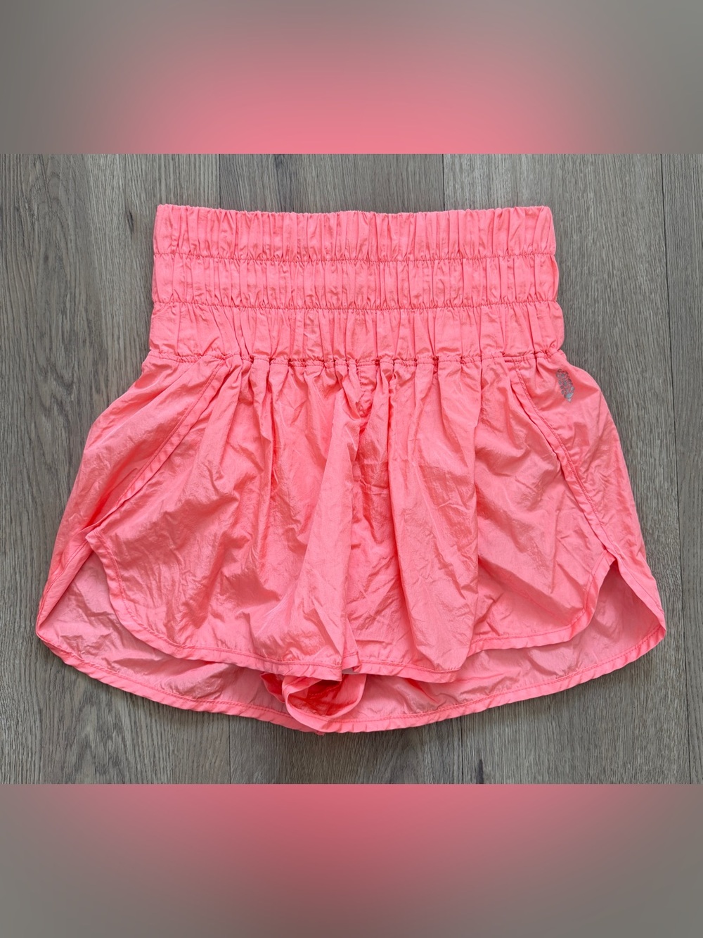 Free People Movement The Way Home Coral Short Sz Medium High Waist Pockets Clean